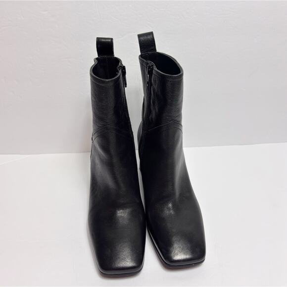 DAVOS GOMMA BLACK LEATHER HEEL WOMEN BOOTS SIZE 37 MADE IN ITALY - Picture 6 of 8